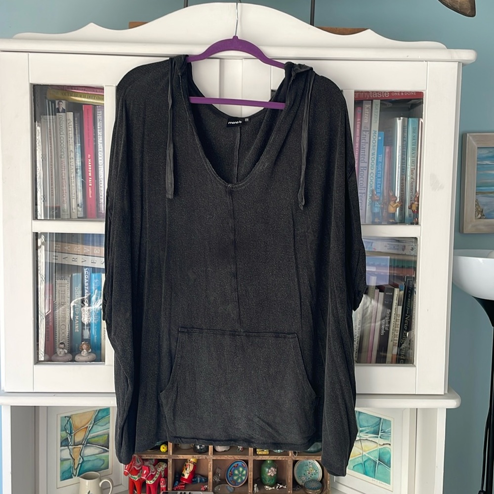 Charcoal Grey Poncho Top